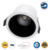 GloboStar® PLUTO-M 60253 Χωνευτό LED Spot Downlight TrimLess Φ8.4cm 10W 1250lm 38° AC 220-240V IP20 Φ8.4 x Υ5.9cm – Στρόγγυλο – Λευκό με Μαύρο Κάτοπτρο & Anti-Glare HoneyComb – Θερμό Λευκό 2700K – Bridgelux COB – 5 Years Warranty