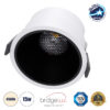GloboStar® PLUTO-B 60258 Χωνευτό LED Spot Downlight TrimLess Φ10.4cm 15W 1950lm 38° AC 220-240V IP20 Φ10.4 x Υ6.5cm – Στρόγγυλο – Λευκό με Μαύρο Κάτοπτρο & Anti-Glare HoneyComb – Φυσικό Λευκό 4500K – Bridgelux COB – 5 Years Warranty