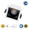 GloboStar® PLUTO-S 60265 Χωνευτό LED Spot Downlight TrimLess Μ6.4xΠ6.4cm 7W 875lm 38° AC 220-240V IP20 Μ6.4 x Π6.4 x Υ4.9cm – Τετράγωνο – Λευκό με Μαύρο Κάτοπτρο & Anti-Glare HoneyComb – Θερμό Λευκό 2700K – Bridgelux COB – 5 Years Warranty