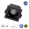 GloboStar® PLUTO-S 60268 Χωνευτό LED Spot Downlight TrimLess Μ6.4xΠ6.4cm 7W 910lm 38° AC 220-240V IP20 Μ6.4 x Π6.4 x Υ4.9cm – Τετράγωνο – Μαύρο & Anti-Glare HoneyComb – Φυσικό Λευκό 4500K – Bridgelux COB – 5 Years Warranty