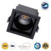 GloboStar® PLUTO-M 60275 Χωνευτό LED Spot Downlight TrimLess Μ8.4xΠ8.4cm 10W 1250lm 38° AC 220-240V IP20 Μ8.4 x Π8.4 x Υ5.9cm – Τετράγωνο – Μαύρο & Anti-Glare HoneyComb – Θερμό Λευκό 2700K – Bridgelux COB – 5 Years Warranty