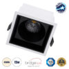 GloboStar® PLUTO-B 60276 Χωνευτό LED Spot Downlight TrimLess Μ10.4xΠ10.4cm 15W 1950lm 38° AC 220-240V IP20 Μ10.4 x Π10.4 x Υ6.5cm – Τετράγωνο – Λευκό με Μαύρο Κάτοπτρο & Anti-Glare HoneyComb – Φυσικό Λευκό 4500K – Bridgelux COB – 5 Years Warranty