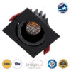 GloboStar® LEO-SQ 60293 Χωνευτό LED Spot Downlight TrimLess Μ8.5xΠ8.5cm 10W 1250lm 38° AC 220-240V IP20 Μ8.5 x Π8.5 x Υ6.6cm – Τετράγωνο – Κινούμενο – Μαύρο & Anti-Glare HoneyComb – Θερμό Λευκό 2700K – Bridgelux COB – 5 Years Warranty