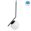 GloboStar® MONROE 00959 Μοντέρνο Κρεμαστό Φωτιστικό Οροφής Μονόφωτο Μαύρο – Λευκό Μεταλλικό Μπάλα Φ15 x Υ49cm