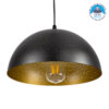 GloboStar® SOLANA 01301 Μοντέρνο Κρεμαστό Φωτιστικό Οροφής Μονόφωτο Μαύρο Μεταλλικό Καμπάνα Φ30 x Υ15cm