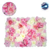 GloboStar® 78304 Συνθετικό Πάνελ Λουλουδιών – Κάθετος Κήπος Τριαντάφυλλο – Ορτανσία – Βιολέτα Μ60 x Υ40 x Π7cm