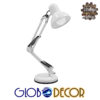 GloboStar® DESK WHITE 01539 Μοντέρνο Επιτραπέζιο Φωτιστικό Γραφείου Μονόφωτο Μεταλλικό Λευκό Φ12 x Υ67cm