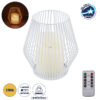 GloboStar® CANDLE 76488 Διακοσμητικό Realistic Κερί με LED Εφέ Κινούμενης Φλόγας – Μπαταρίας 2 x AA (Δεν Συμπεριλαμβάνονται) & Ασύρματο Χειριστήριο IR Θερμό Λευκό 2700K Dimmable Λευκό Φ14 x Υ16cm