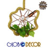 GloboStar® BRADLEY 01660 Vintage Industrial Κρεμαστό Φωτιστικό Οροφής Μονόφωτο Πλέγμα Καφέ Σκουριά με Μπεζ Σχοινί Φ33 x Υ33cm