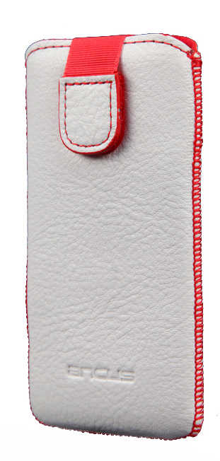 Θήκη Protect Ancus για Apple iPhone SE/5/5S/5C Old Leather Λευκή με Κόκκινη Ραφή