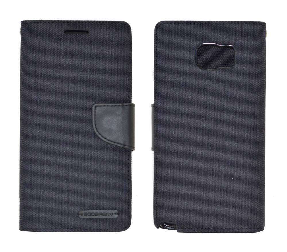 Θήκη Book Goospery Canvas Diary για Samsung SM-N920F Galaxy Note 5 Μαύρη by Mercury