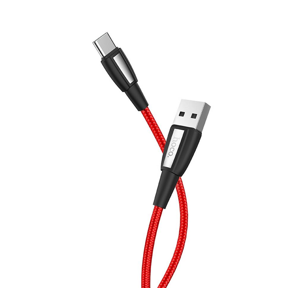 Καλώδιο σύνδεσης Κορδόνι Hoco X39 Titan USB σε USB-C Fast Charging 3.0A Κόκκινο 1m