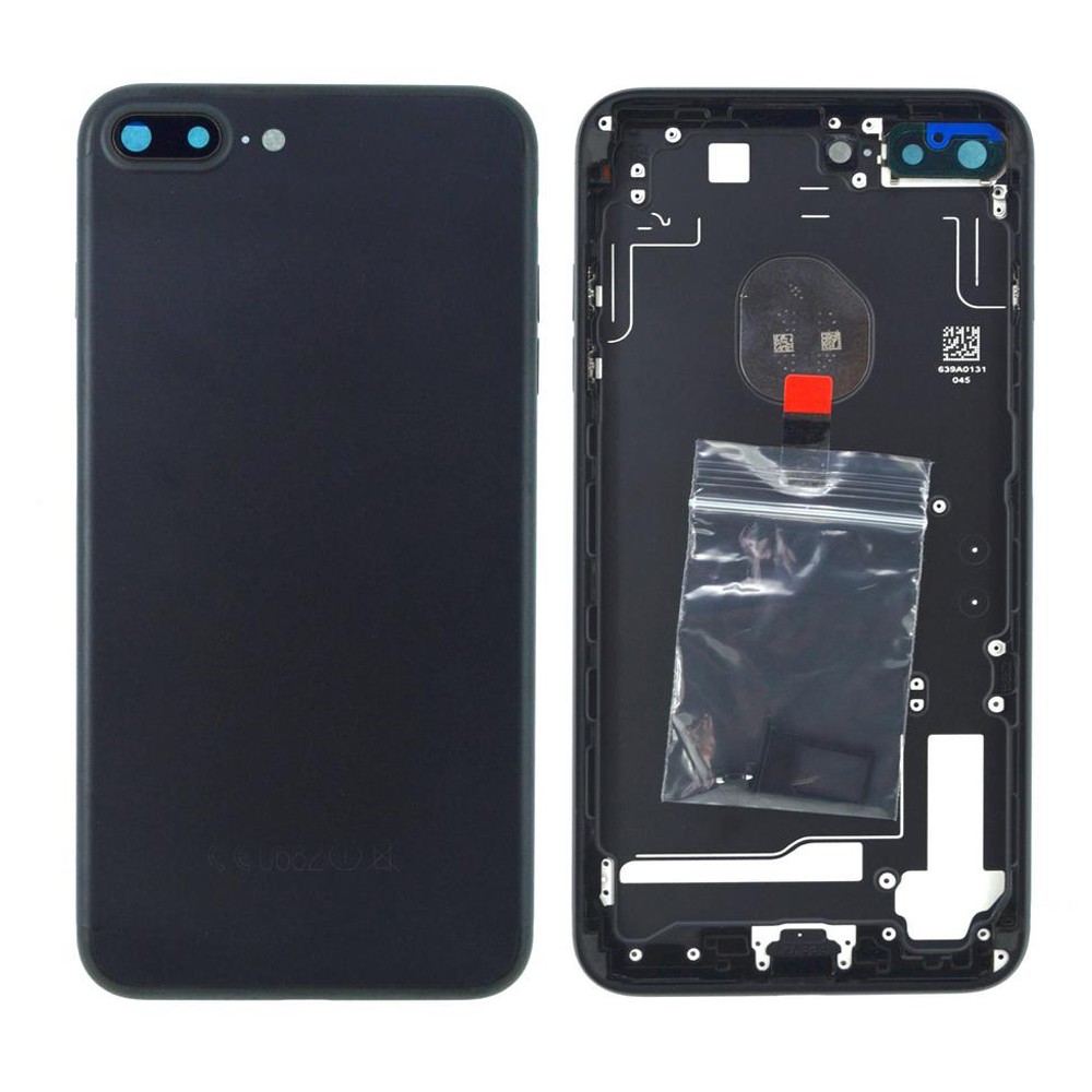 Καπάκι Μπαταρίας με Πλαίσιο για Apple iPhone 7 Plus Μαύρο με Τζαμάκι Κάμερας, Θύρα SIM και Εξωτερικά Πλήκτρα OEM Type A