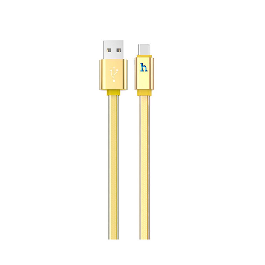 Καλώδιο σύνδεσης Hoco UPL 12 Plus USB σε USB-C 3.0A με PVC Jelly και Φωτεινή Ένδειξη 1,2m Χρυσαφί