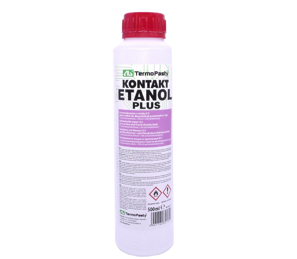 Αιθανόλη TermoPasty Kontakt Etanol Plus για καθαρισμό Συσκευών, Επιφανειών και Χεριών 500ml