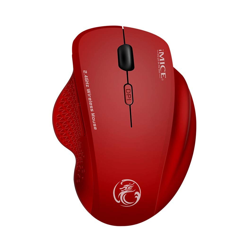 Ασύρματο Ποντίκι iMICE G6 1600dpi 2.4GHz με 6 Κουμπιά και Μηχανισμό Υψηλής Ακρίβειας Κόκκινο
