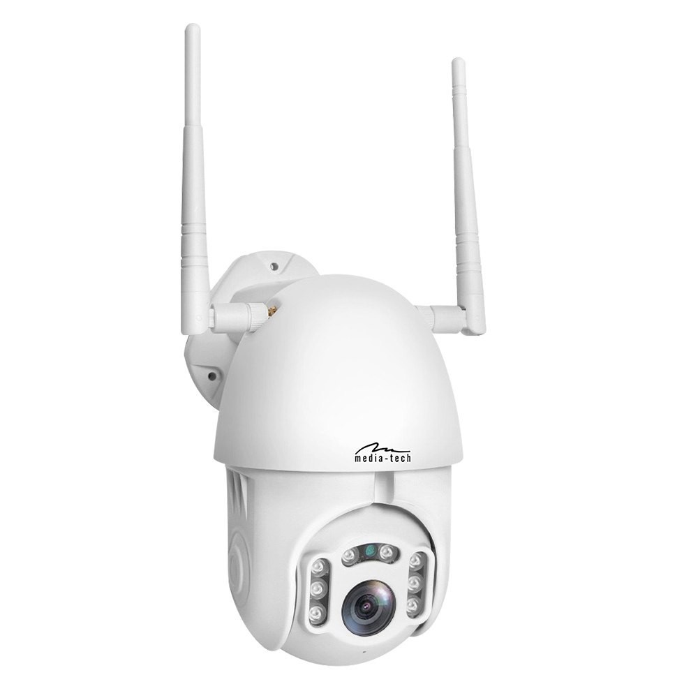 IP Camera Media-Tech MT4102 Cloud SecureCam (1080p) Full HD IP42 Περιστρεφόμενη με Προβολέα, Νυχτερινή Όραση, Ανιχνευτή κίνησης, Αμφίδρομο Ήχο και Θύρα Micro SD Λευκή