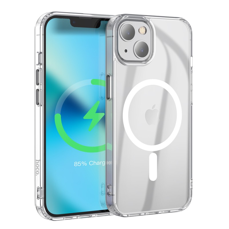Θήκη TPU Hoco Magnetic Protective Wireless για Apple iPhone 13 mini Διάφανη με Υποδοχή Ασύρματης Φόρτισης