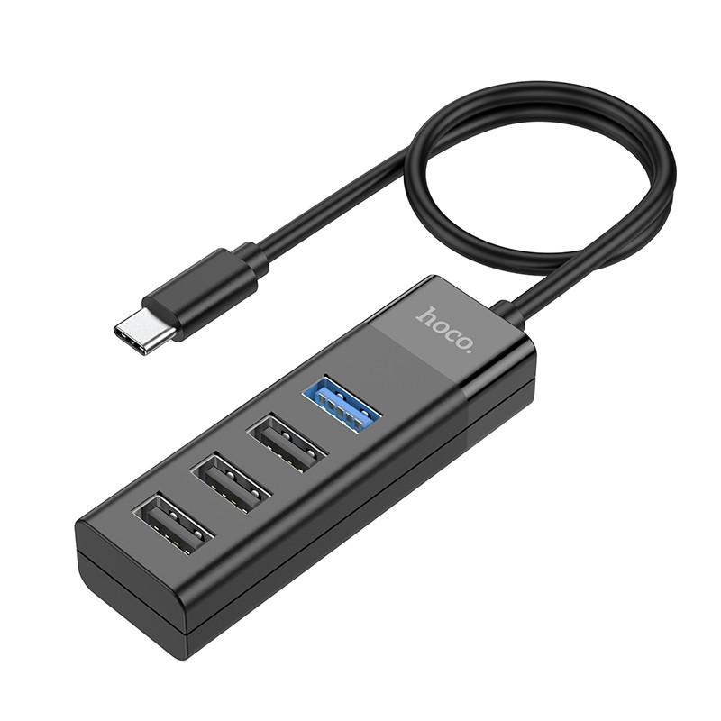 Hub USB-C Hoco HB25 4 in 1 Easy display USB3.0, USB2.0 x 3 Μαύρο