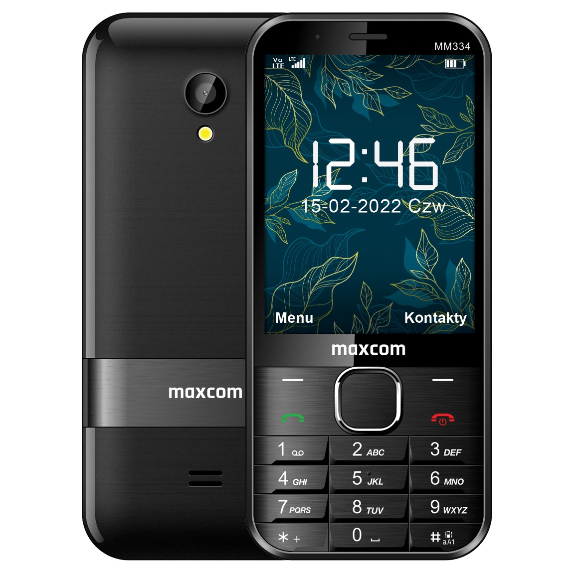Maxcom MM334 3.2″ με Bluetooth, 4G VoLTE, USB-C, Ραδιόφωνο, Κάμερα, Φακό και Μεγάλα Γράμματα Μαύρο