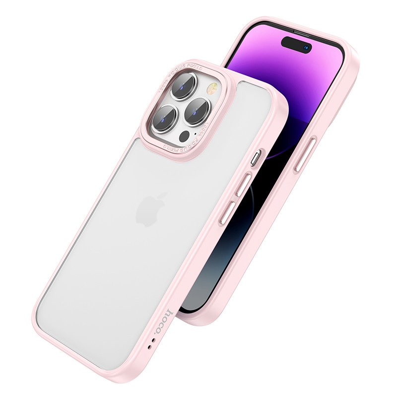 Θήκη Hoco Golden Shield Frosted Protective για Apple iPhone 14 Pro Ροζ