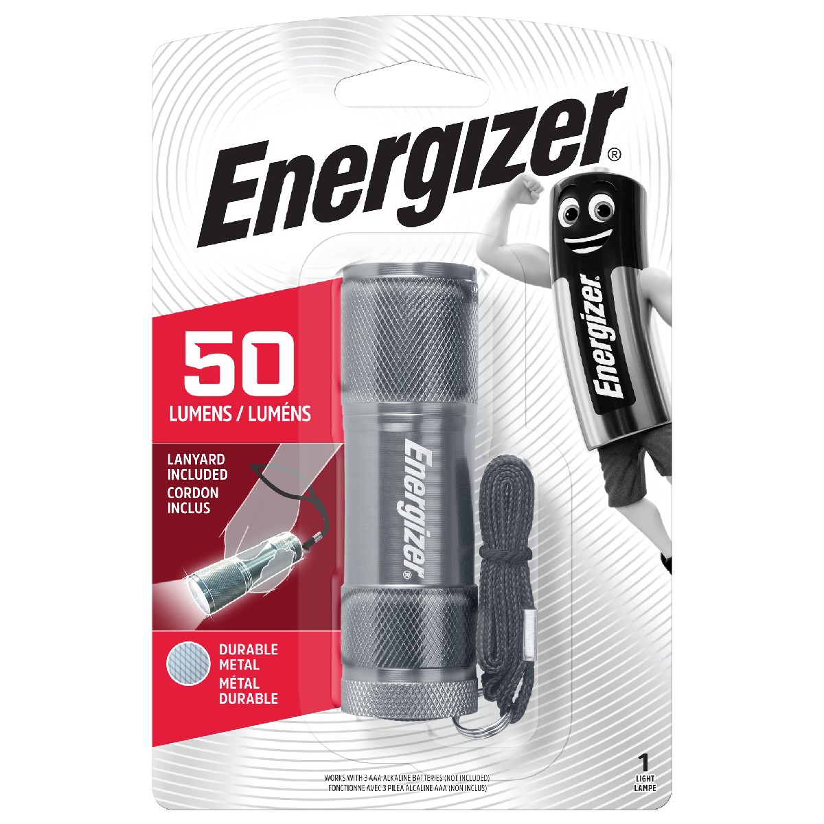 Φακός Energizer 2D Metal LED 50 lumen Ασημί
