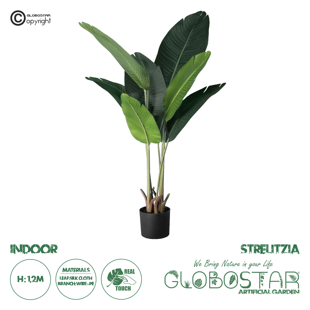 GloboStar® Artificial Garden STRELITZIA 20025 Τεχνητό Διακοσμητικό Φυτό  Στρελίτσια – Πουλί του Παραδείσου Υ120cm