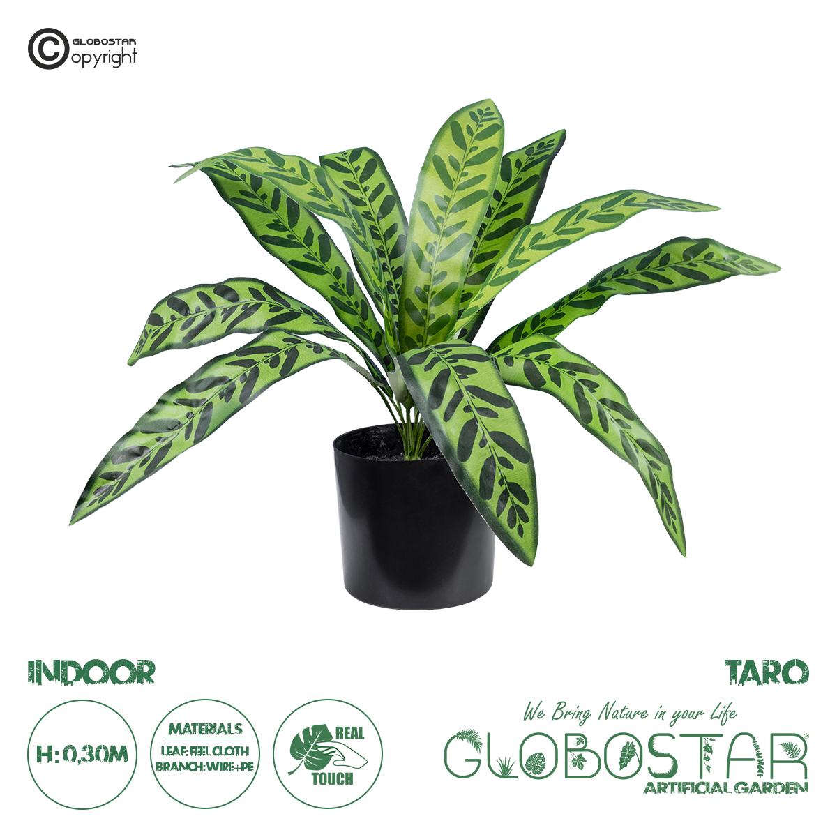 GloboStar® Artificial Garden TARO 20082 Τεχνητό Διακοσμητικό Φυτό Κολοκασία Υ30cm