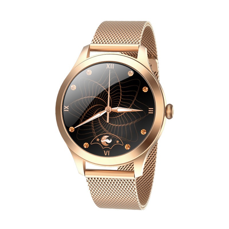 Maxcom Smartwatch FW42 Gold V.4.0 IP68 1.09″ 180mAh Ανοξείδωτο Λουράκι Χρυσό