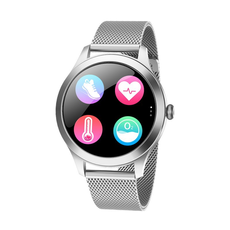 Maxcom Smartwatch FW42 Silver V.4.0 IP68 1.09″ 180mAh Ανοξείδωτο Λουράκι Ασημί