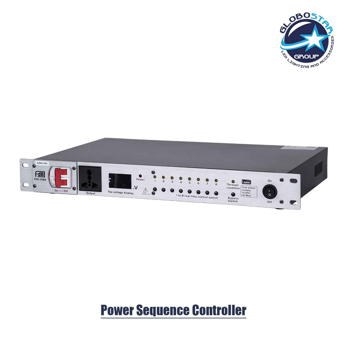 GloboStar® FDB PSC-1082 98022 Power Sequence Controller – Επαγγελματικός Ελεγκτής Ακολουθίας Ισχύος Power Management SMT Technology – USB Charger – RS232 Control Interface/RS485 Cascade – AC 85~265V/40-60Hz 60Α – IP20 – Ασημί – Μ48.3 x Π28 x Υ5.5cm