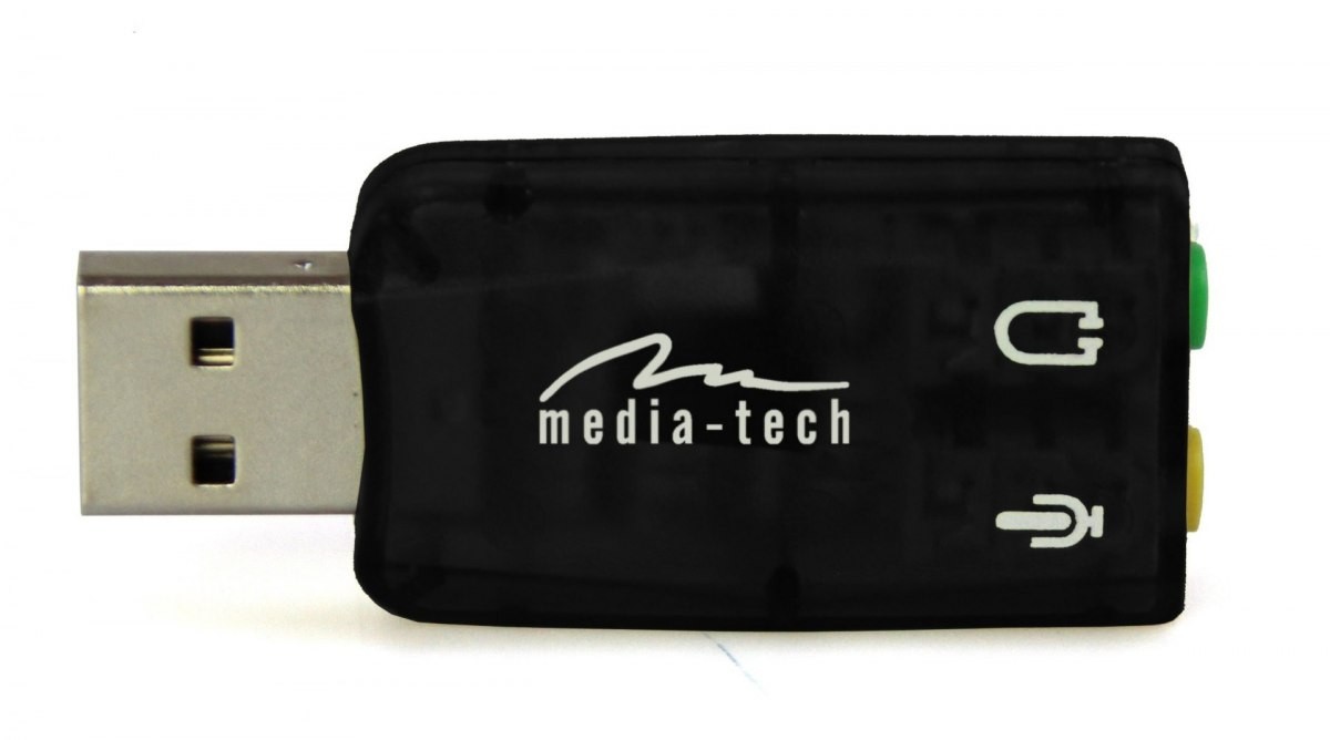 Εξωτερική Κάρτα Ήχου Media-Tech MT5101 2X3.5 mm Θηλυκό σε USB 5.1 Αρσενικό Μαύρο