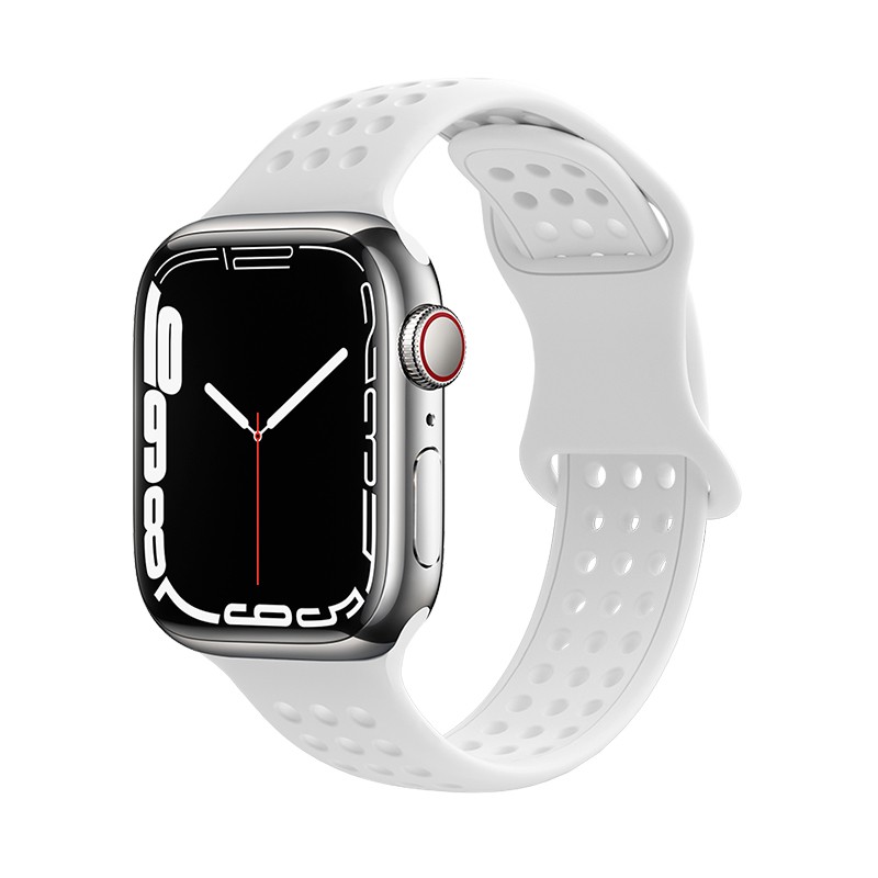 Watchband Hoco WA08 Flexible Honeycomb 42/44/45/49mm για Apple Watch 1/2/3/4/5/6/7/8/SE/Ultra Λευκό Silicon Band