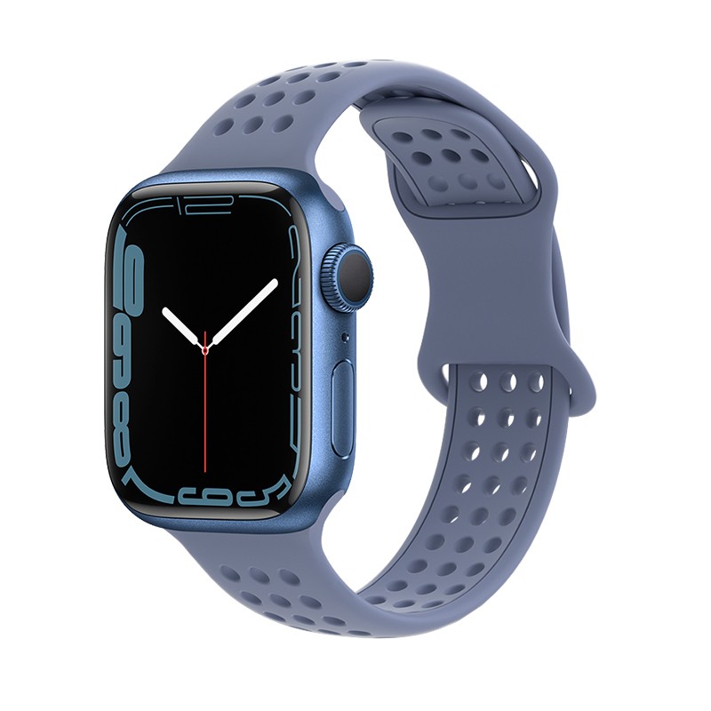 Watchband Hoco WA08 Flexible Honeycomb 42/44/45/49mm για Apple Watch 1/2/3/4/5/6/7/8/SE/Ultra Lavender Grey Silicon Band