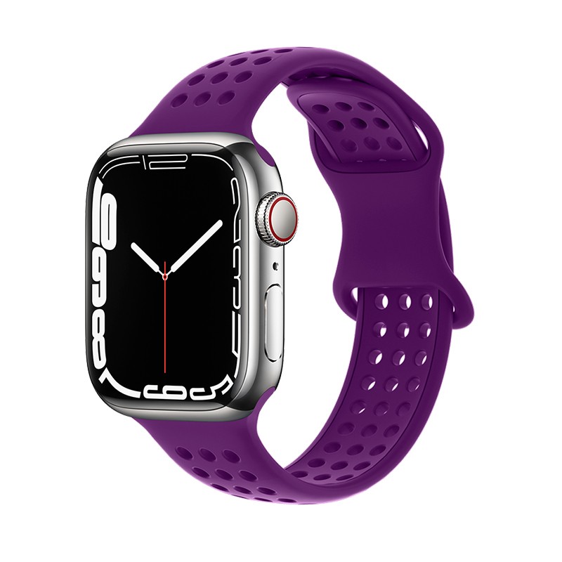 Watchband Hoco WA08 Flexible Honeycomb 42/44/45/49mm για Apple Watch 1/2/3/4/5/6/7/8/SE/Ultra Dark Purple Silicon Band