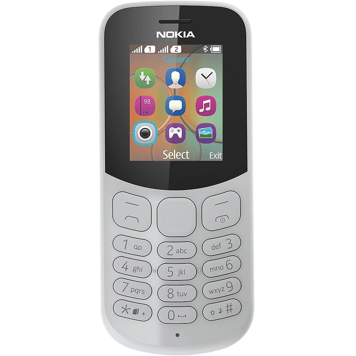 Nokia 130 1.8″ Dual Sim Γκρί EU Χωρίς Ελληνικό Μενού με UK αντάπτορα