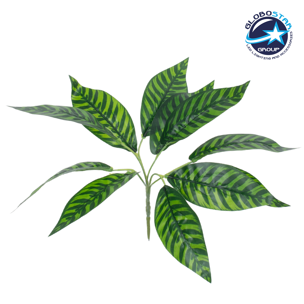 GloboStar® ZEBRA PLANT 78221 Τεχνητό Φυτό Ζέβρα – Μπουκέτο Διακοσμητικών Φυτών – Κλαδιών με Φύλλωμα Πράσινο Υ16cm