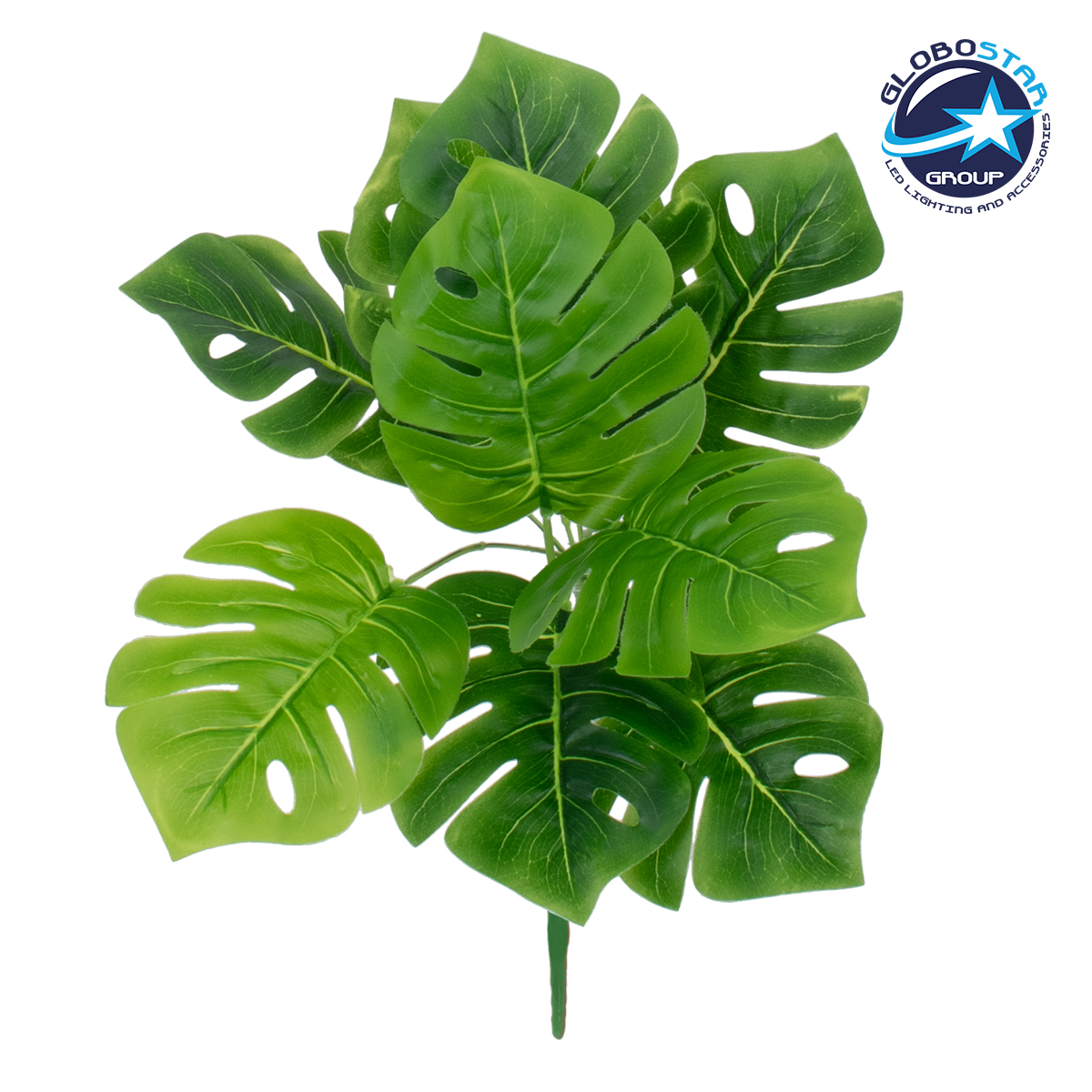 GloboStar® MONSTERA MEDIUM 78261 Τεχνητό Φυτό Μονστέρα Μεσ. – Μπουκέτο Διακοσμητικών Φυτών – Κλαδιών με Φύλλωμα Πράσινο Υ33cm