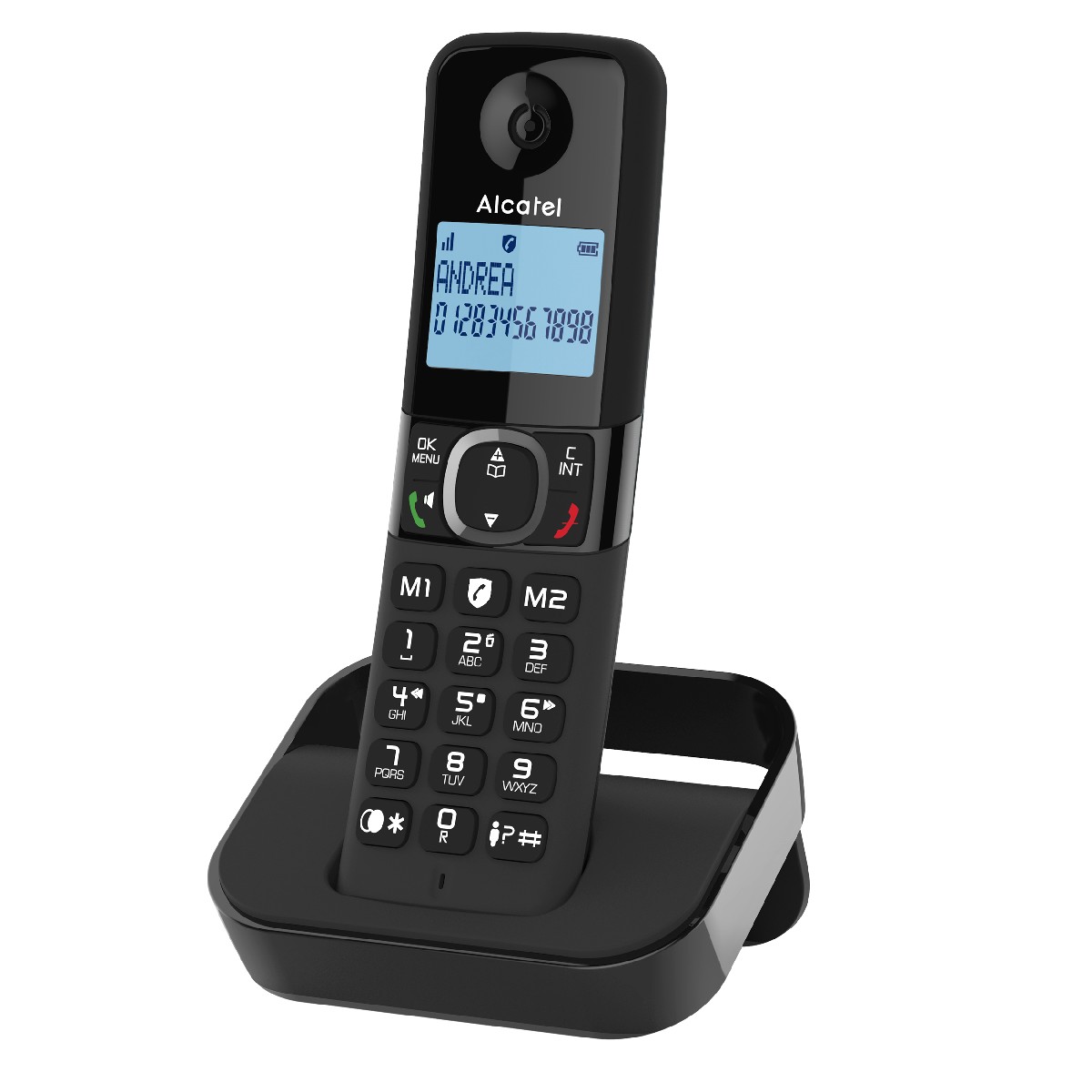 Ασύρματο Ψηφιακό Τηλέφωνο Alcatel F860  με Ανοιχτή Ακρόαση και Δυνατότητα Αποκλεισμού Κλήσεων  Μαύρο