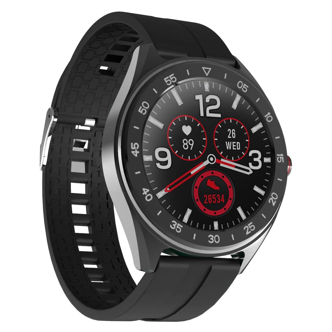 Smartwatch Lenovo R1 IP68 280mAh V4.0 All Touch 1.3″ Μαύρο Silicon Band με Ανοιγμένη Συσκευασία