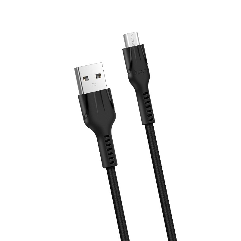 Καλώδιο σύνδεσης Hoco U31 Benay Braided με Νάυλον Κορδόνι USB σε Micro-USB 2.4A Μαύρο 1,2m