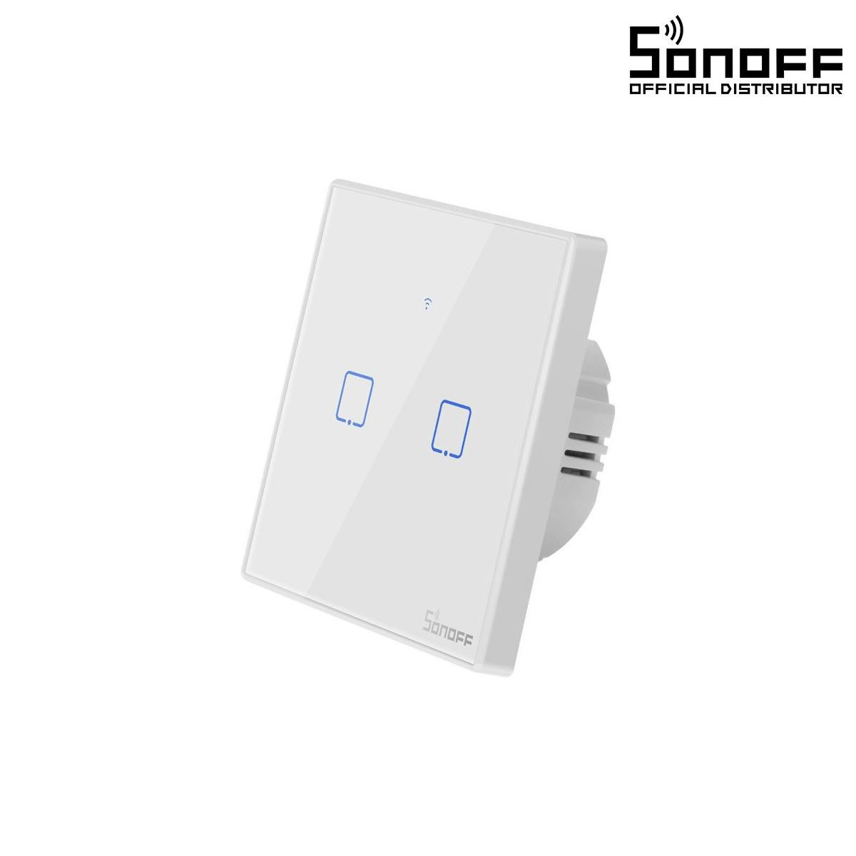 GloboStar® 80131  SONOFF T2EU2C-RF – 433MHz Wireless Smart Wall Stick-On Touch Button Switch 2 Way – RF Series