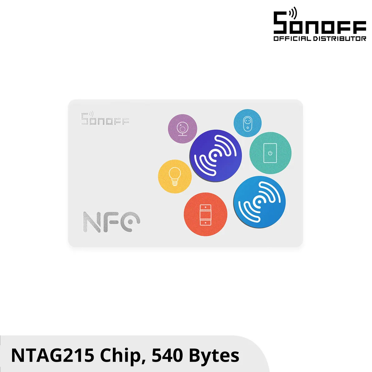 GloboStar® 80100 SONOFF 2 x PAIR NFC Tag Tap to Trigger Tap to Start Your Smart Life Carry-on or Sticker One Scene/NFC