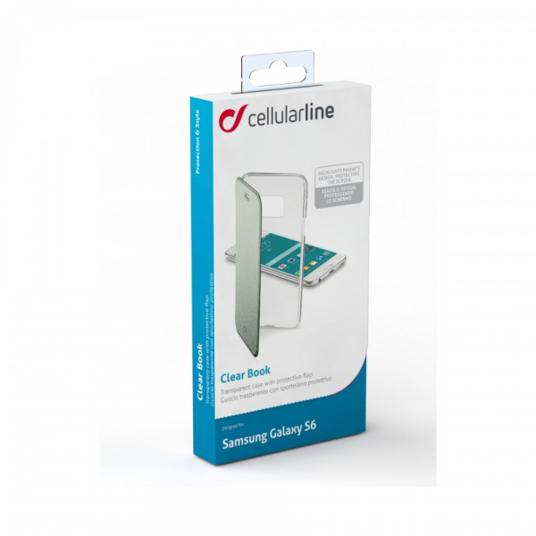 CELLULARLINE CLEAR BOOK SAMSUNG S6 green trans