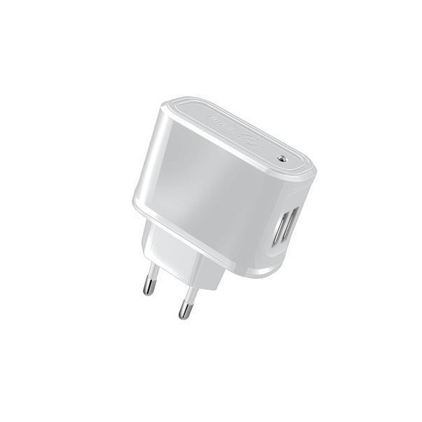 CELLY TRAVEL CHARGER 2 PORTS 2.1A white