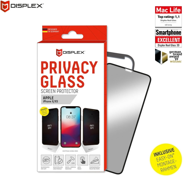 DISPLEX REAL GLASS 3D APPLE IPHONE X / XS / 11 PRO PRIVACY WITH APPLICATOR