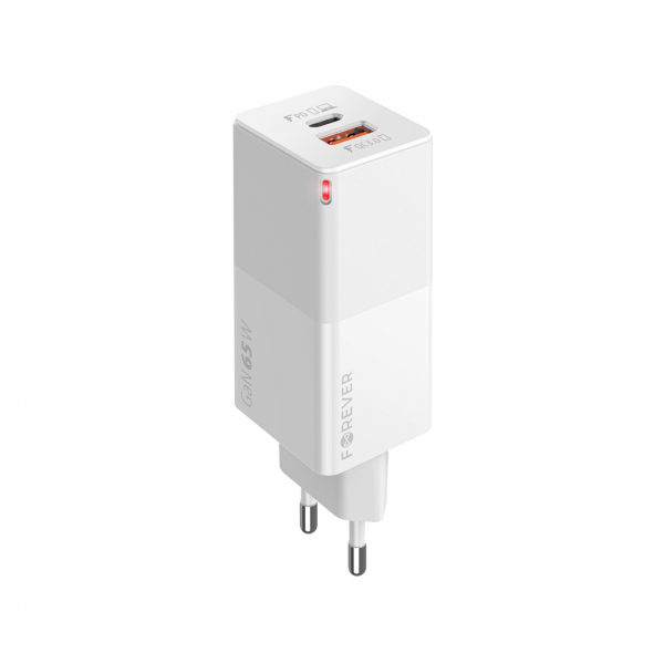 FOREVER TRAVEL CHARGER GaN PD 65W white