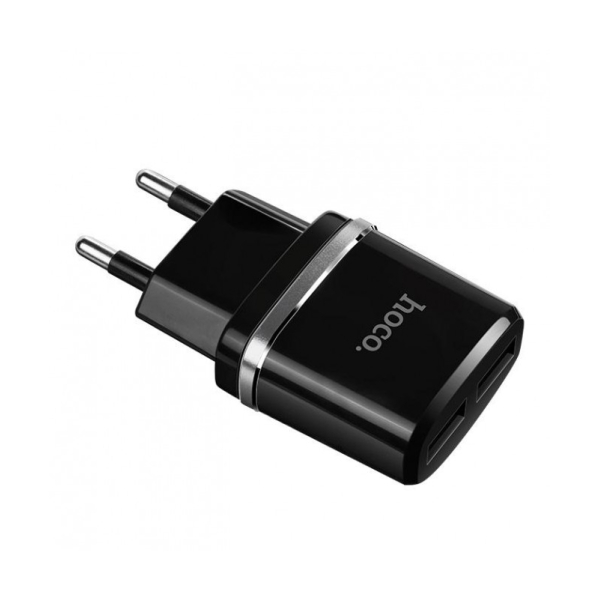 HOCO TRAVEL CHARGER C12 2 USB PORTS 2.4A black