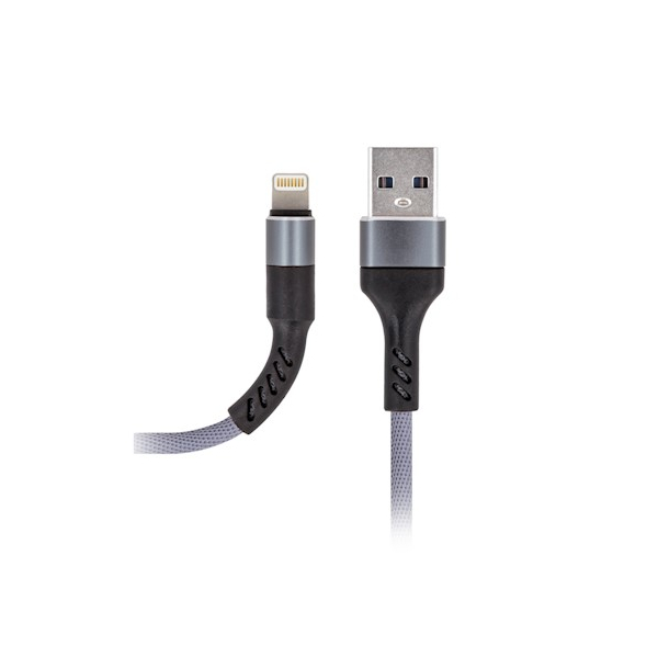 MAXLIFE FAST REINFORCED LIGHTNING DATA CABLE 1m 2A grey