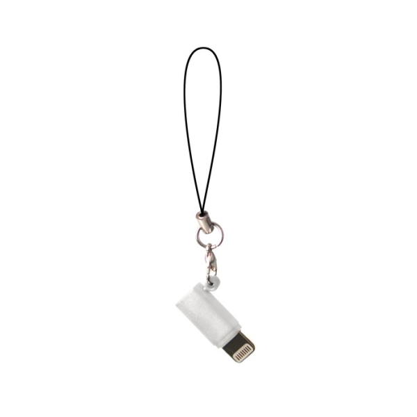MUVIT ADAPTER MICRO USB TO LIGHTNING MFI WHITE with leash